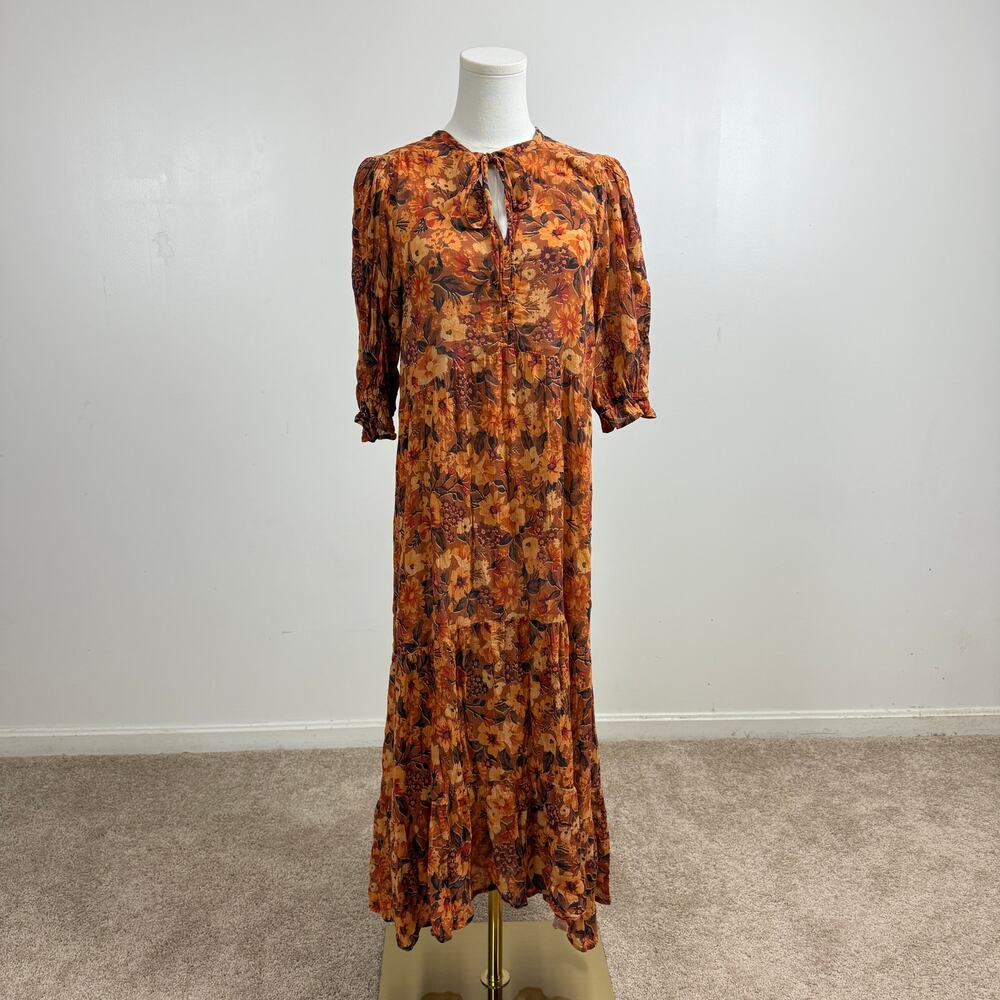 Auguste The Label Boho Autumn Maxi Dress Orange Size 8